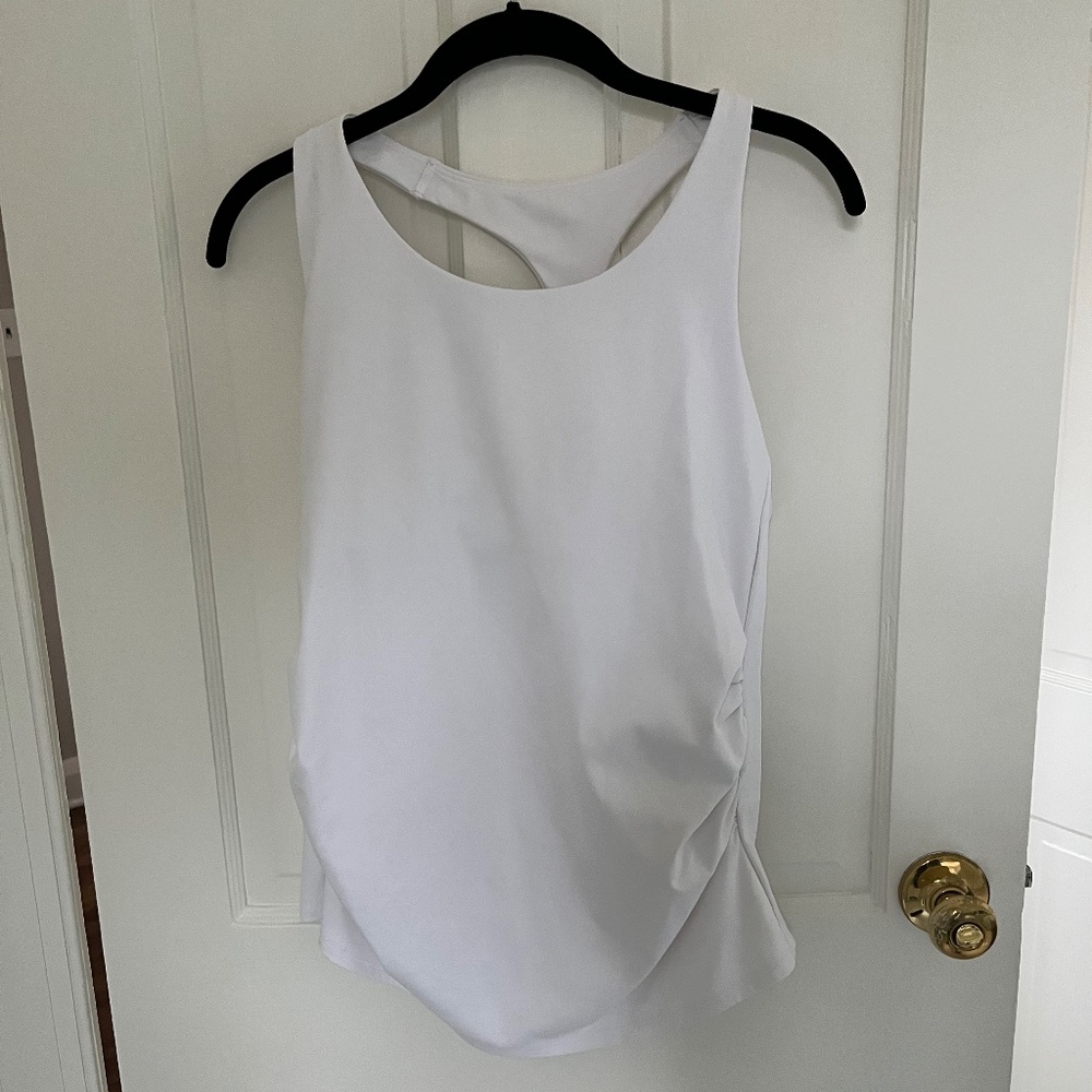 White maternity workout tank